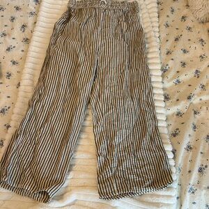 Rylee + Cru Brown and Blue Striped Pants
